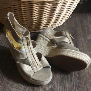 Micheal Kors Gold Wedges